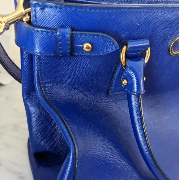 Authentic Salvatore Ferragamo top handle bag in cobalt baltik blue - Picture 3 of 14